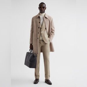 Reiss Slim Fit Wool Blend Khaki trousers